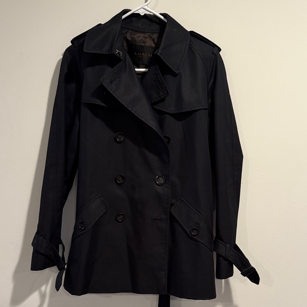 Coach Black Double-Breasted Trench Coat